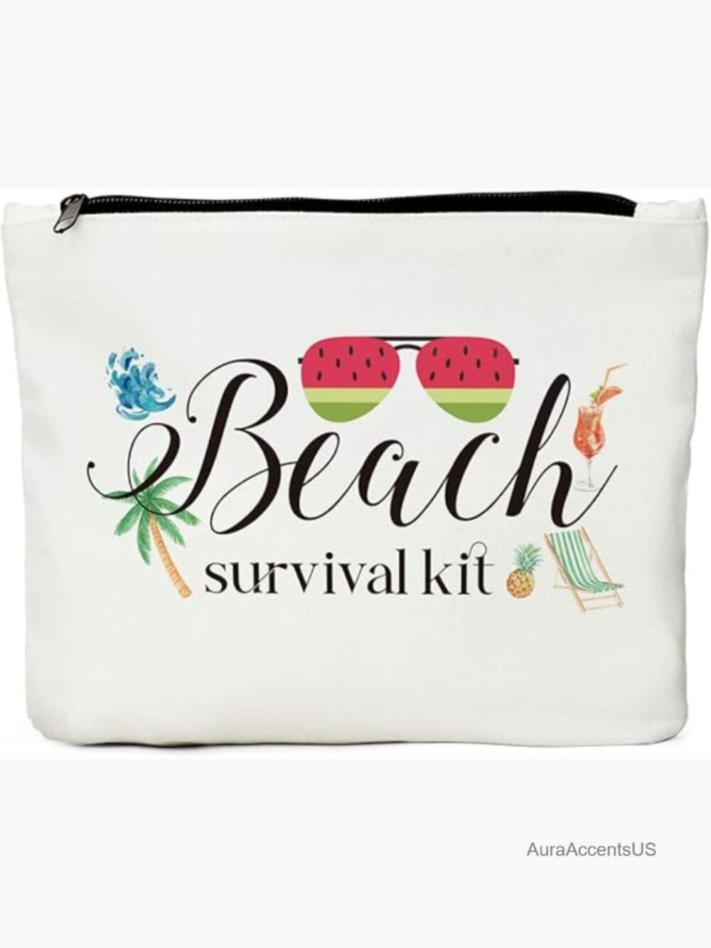 Beach Makeup Bag Summer Essentials Kit Travel Cosmetic Pouch